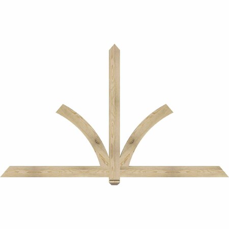 Ekena Millwork Redmond Rough Sawn Timber Gable Bracket, Douglas Fir, 84"W x 49"H x 2"D x 4"F, 14/12 Pitch GBW084X49X0204RED00RDF